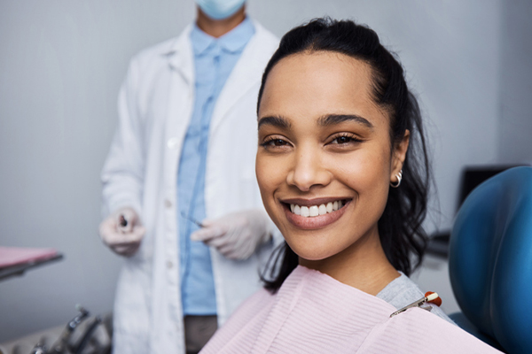 Dentist treating a patient's teeth